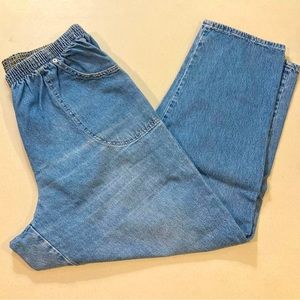 Sz 16 Elastic Waist Mom Jeans